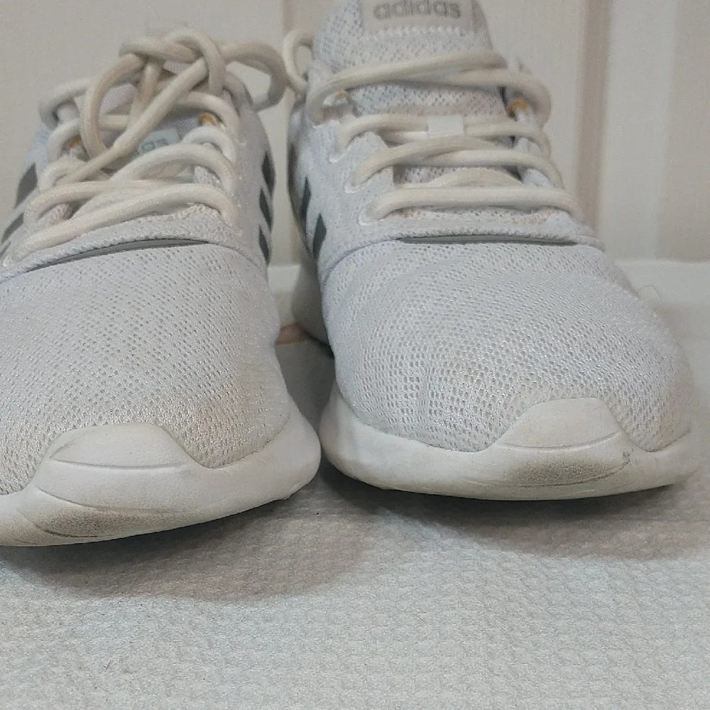 Adidas Cloudfoam "Super" White & Gray Ladies Size 7.5 Running Shoes. VGC. (H&J) - Picture 8 of 11